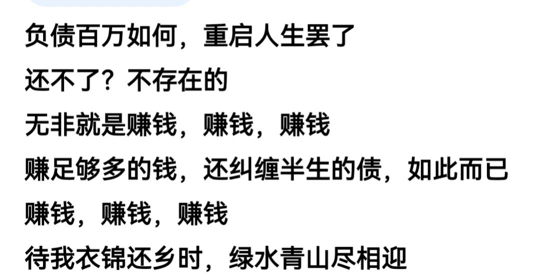 欠债金额达到一辈子也还不了的情况你会怎么办？网友评论真实分享  -图4